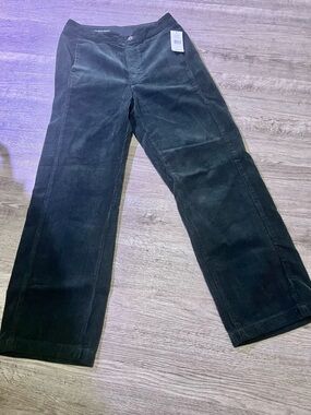 Ag Adriano Goldschmmied Dark Green Corduroy Wide Leg Pants